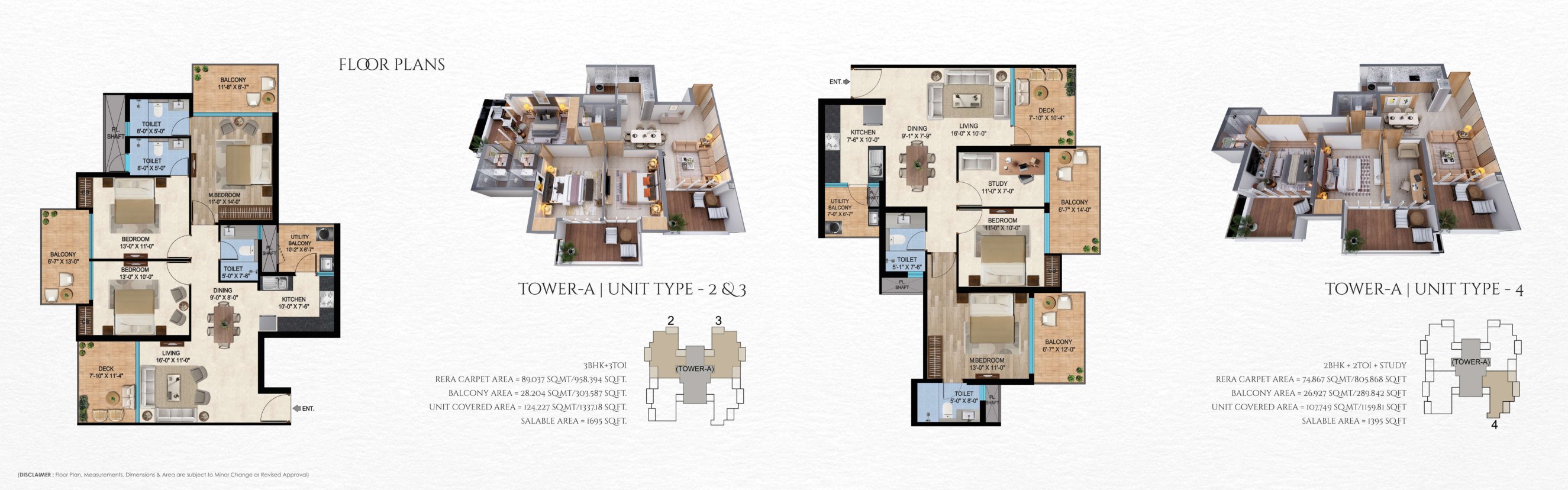 Tower A · Unit Type 2, 3 & 4